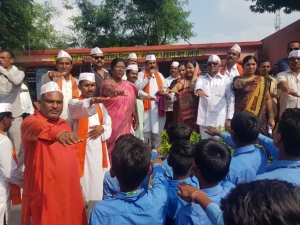 सांसद विजय बघेल के नेतृत्व में निकली गांधी संकल्प पद यात्रा ने की 150 किमी पूर्ण